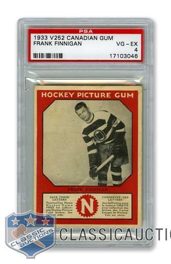 1933-34 Canadian Gum V252 Frank "The Shawville Express" Finnigan - Graded PSA 4