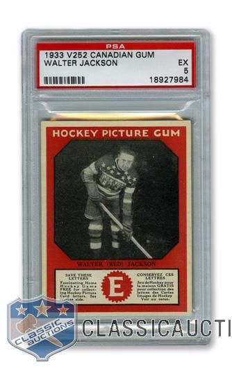 1933-34 Canadian Gum V252 Walter "Red" Jackson RC - Graded PSA 5