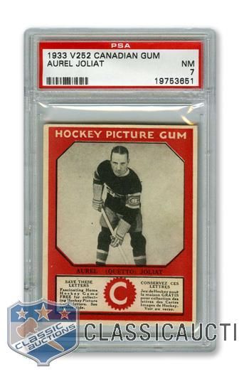 1933-34 Canadian Gum V252 HOFer Aurele "Mighty Atom" Joliat - Graded PSA 7