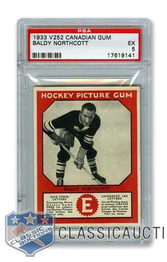 1933-34 Canadian Gum V252 Lorne "Baldy" Northcott RC - Graded PSA 5