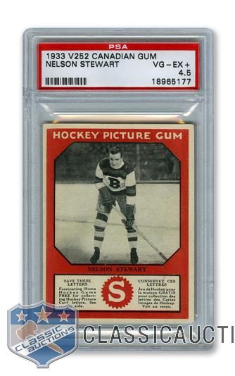 1933-34 Canadian Gum V252 HOFer Nelson "Old Poison" Stewart - Graded PSA 4.5