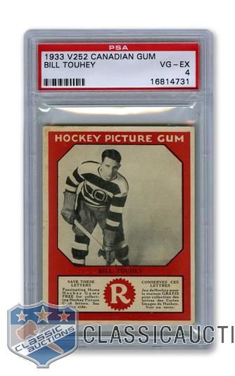 1933-34 Canadian Gum V252 William "Bill" Touhey RC - Graded PSA 4