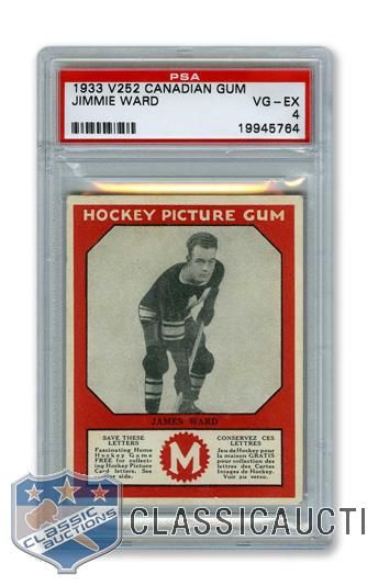 1933-34 Canadian Gum V252 Jimmy Ward RC - Graded PSA 4