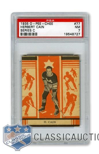 1935-36 O-Pee-Chee Series "C" #77 Herbert "Herb" Cain RC - Graded PSA 7