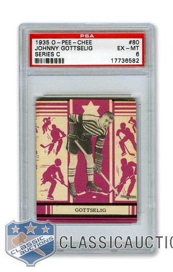 1935-36 O-Pee-Chee Series "C" #80 Johannes "Johnny" Gottselig - Graded PSA 6