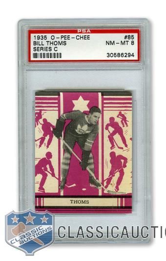 1935-36 O-Pee-Chee Series "C" #85 William "Bill" Thoms - Graded PSA 8 - Highest Graded!