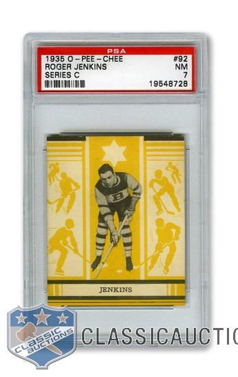 1935-36 O-Pee-Chee Series "C" #92 Roger "Broadway" Jenkins RC - Graded PSA 7