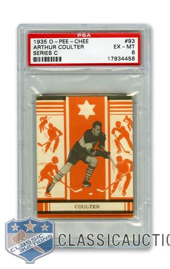 1935-36 O-Pee-Chee Series "C" #93 HOFer Arthur "Art" Coulter RC - Graded PSA 6 - Highest Graded!