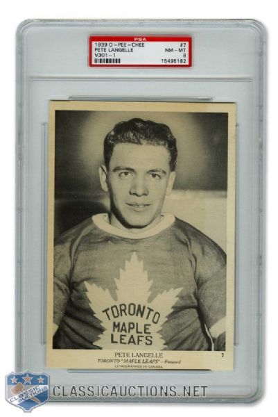 1939-40 O-Pee-Chee V301-1 #7 Pete Langelle RC - Graded PSA 8 - Highest Graded!