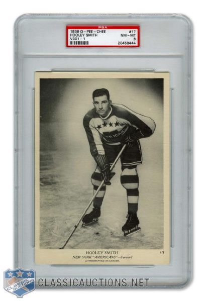 1939-40 O-Pee-Chee V301-1 #17 HOFer Reginald "Hooley" Smith - Graded PSA 8 - Highest Graded!