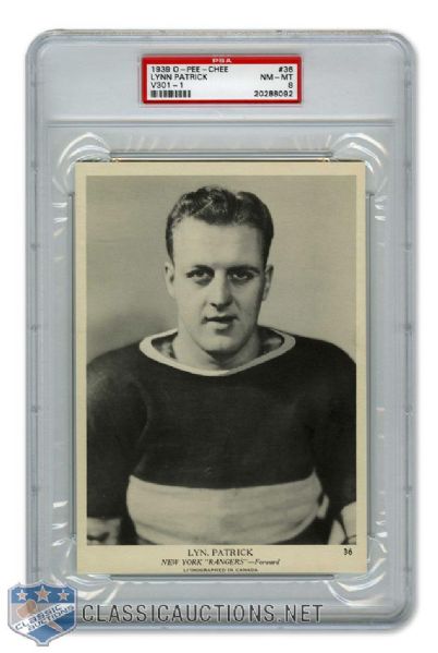 1939-40 O-Pee-Chee V301-1 #36 HOFer Lynn Patrick - Graded PSA 8 - Highest Graded!