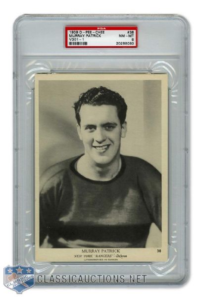 1939-40 O-Pee-Chee V301-1 #38 Murray "Muzz" Patrick RC - Graded PSA 8 - Highest Graded!