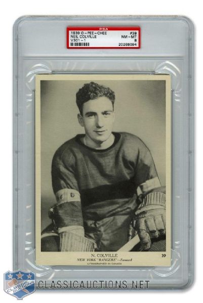 1939-40 O-Pee-Chee V301-1 #39 HOFer Neil Colville - Graded PSA 8 - Highest Graded!