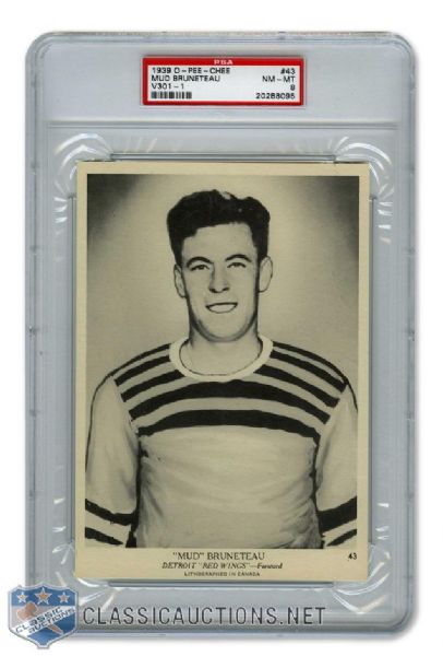 1939-40 O-Pee-Chee V301-1 #43 Modere "Mud" Bruneteau RC - Graded PSA 8 - Highest Graded!