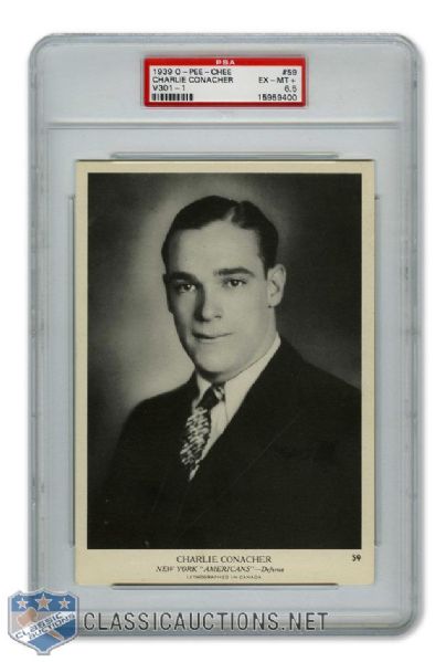 1939-40 O-Pee-Chee V301-1 #59 HOFer Charlie "The Big Bomber" Conacher - Graded PSA 6.5 <br>- Highest Graded!