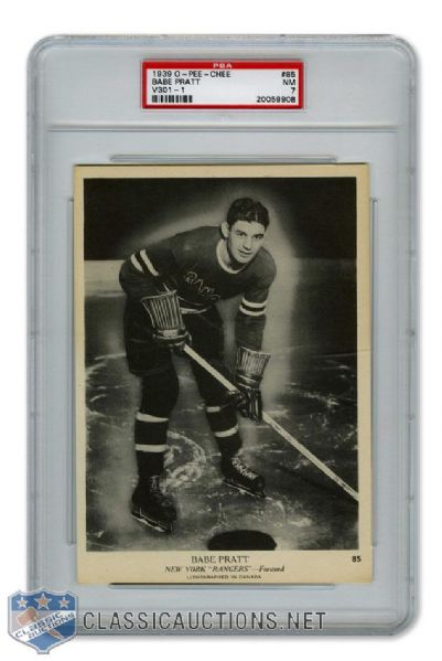 1939-40 O-Pee-Chee V301-1 #85 HOFer Walter "Babe" Pratt RC - Graded PSA 7 - Highest Graded!