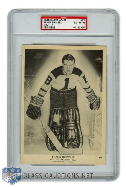 1939-40 O-Pee-Chee V301-1 #97 HOFer Frank "Mr. Zero" Brimsek RC - Graded PSA 6