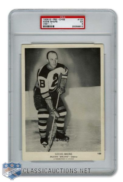 1939-40 O-Pee-Chee V301-1 #100 HOFer Eddie "The Edmonton Express" Shore - Graded PSA 5