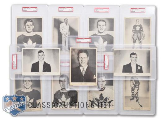 1939-40 O-Pee-Chee V301-1 Toronto Maple Leafs PSA-Graded Cards (11) with Broda, Drillon and Horner