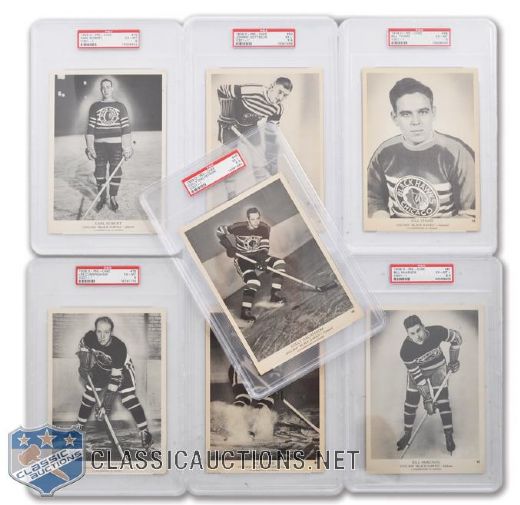 1939-40 O-Pee-Chee V301-1 Chicago Black Hawks PSA-Graded Cards (7) - All Highest Graded!