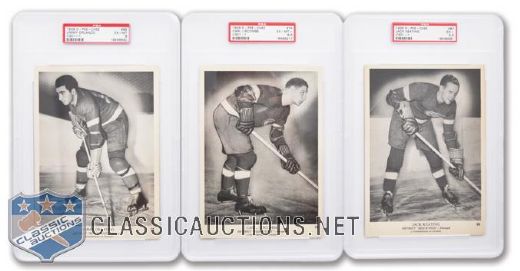 1939-40 O-Pee-Chee V301-1 Detroit Red Wings PSA-Graded Cards (3) - All Highest Graded!