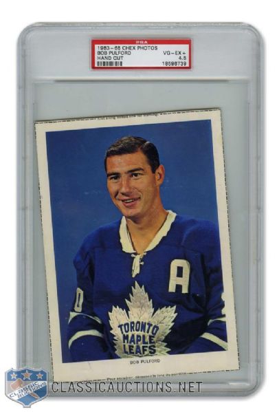 1963-64 Chex Cereal Series 1 Photo - HOFer Robert "Bob" Pulford - Graded PSA 4.5 - Highest Graded!