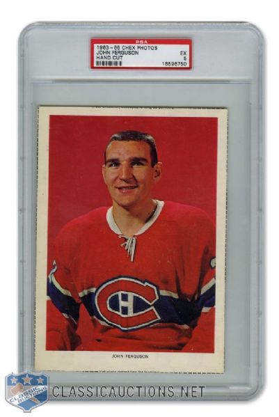 1963-64 Chex Cereal Series 1 Photo - John "Fergy" Ferguson - Graded PSA 5 - Highest Graded!