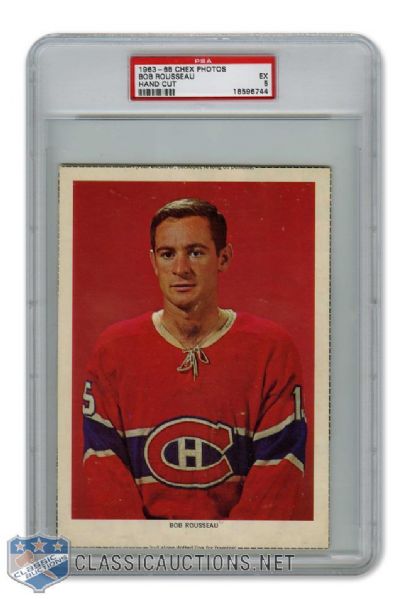1963-64 Chex Cereal Series 1 Photo - Bob "Bobby" Rousseau - Graded PSA 5 - Highest Graded!