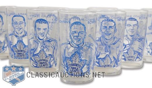 1960-61 Toronto Maple Leafs York Peanut Butter Glass Collection of 10