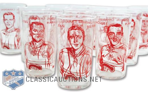 1960-61 Montreal Canadiens York Peanut Butter Glass Collection of 11