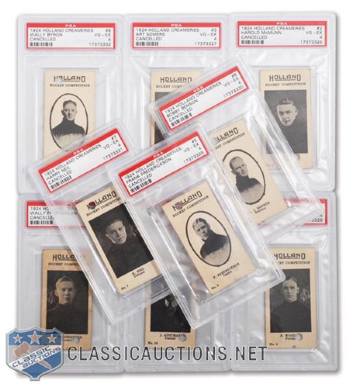 1924-25 Holland Creameries PSA-Graded Complete 9-Card Set <br> - Current Finest and All-Time Finest PSA Set!