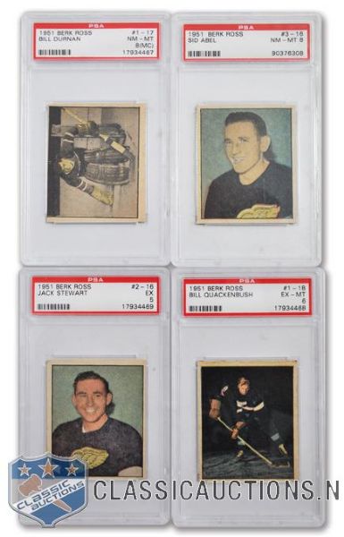 1951 Berk Ross PSA-Graded Complete 4-Card Set