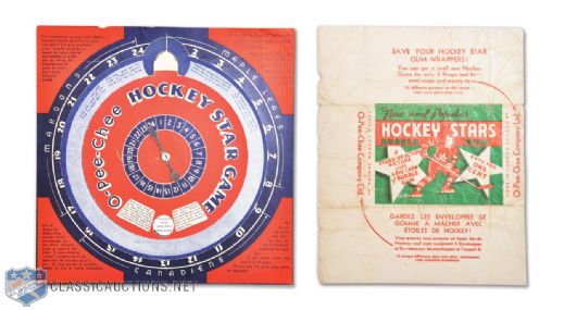 1936-37 O-Pee-Chee Premium "Hockey Star Game" and Wrapper with Game Offer