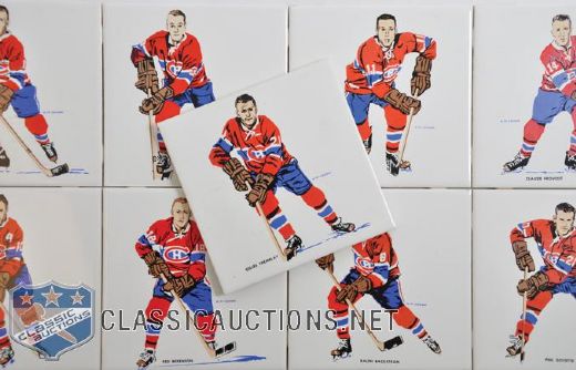 1962-63 H.M. Cowan / Screenarts Montreal Canadiens Tile Collection of 9