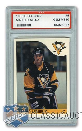 1985-86 O-Pee-Chee #9 HOFer Mario Lemieux RC - Graded PSA 10 - Highest Graded!