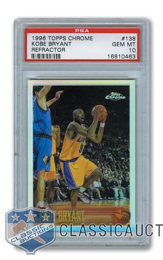 1996 Topps Chrome Refractor #138 Kobe Bryant RC - Graded PSA 10 - Highest Graded!