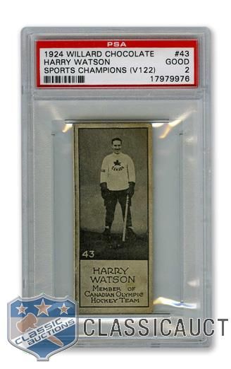 1924 Willards Chocolate V122 HOFer Harry Watson - Graded PSA 2