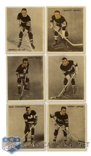 1933-34 World Wide Gum Ice Kings V357 Collection of 6 Including Aurele Joliat