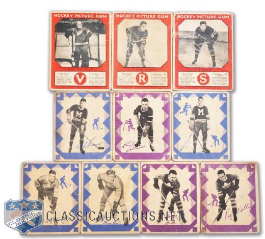 1933-34 Canadian Chewing Gum (3) with Siebert RC and 1937-38 O-Pee-Chee Series "E" (14)