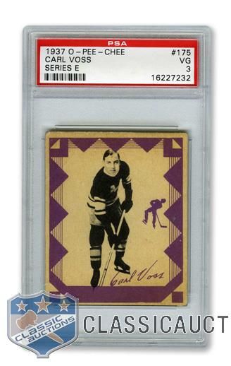 1937-38 O-Pee-Chee Series E #175 HOFer Carl Voss RC - Graded PSA 3