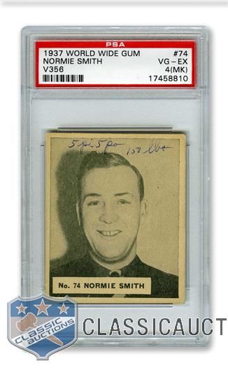 1937-38 World Wide Gum V356 #74 Normie Smith RC - Graded PSA 4 (MK)