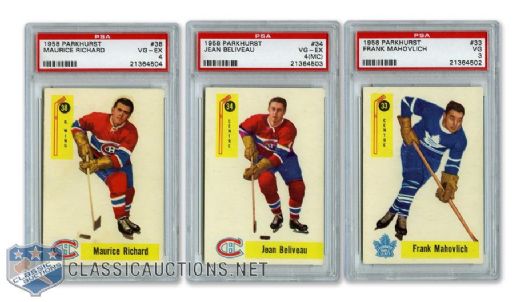 1950s Parkhurst PSA-Graded Card Collection of 6