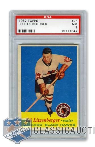 1957-58 Topps #26 Ed Litzenberger RC - Graded PSA 7