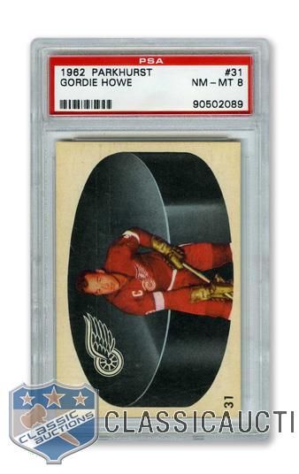 1962-63 Parkhurst #31 HOFer Gordie Howe - Graded PSA 8