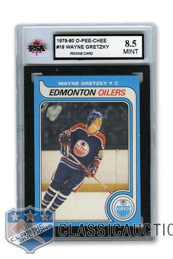 1979-80 Topps #18 HOFer Wayne Gretzky RC - Graded KSA 8.5