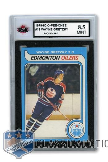 1979-80 Topps #18 HOFer Wayne Gretzky RC - Graded KSA 8.5