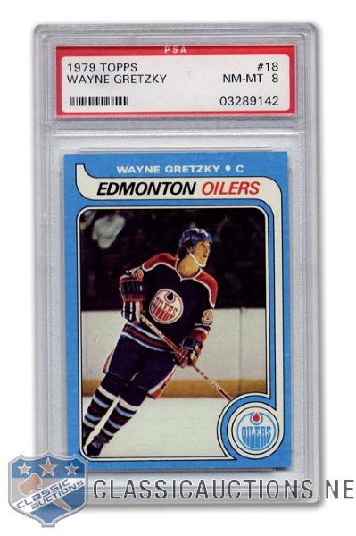 1979-80 Topps #18 Wayne Gretzky RC - Graded PSA 8