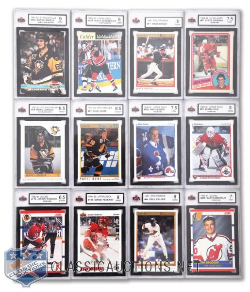 1980s/1990s KSA-Graded Card Collection of 23 with Yzerman RC and 1986-87 Lemieux