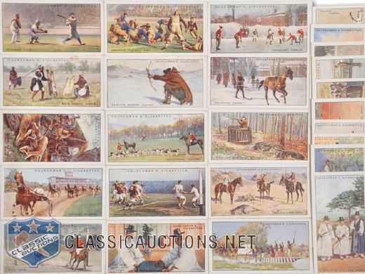 1929 W.A. & A.C. Churchman Sports & Games 25-Card Set with Hockey and Babe Ruth Cards