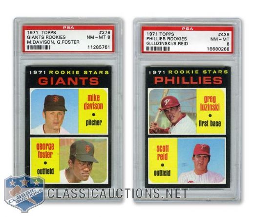 1971 Topps #276 George Foster & #439 Greg Luzinsky - Graded PSA 8 RC Cards